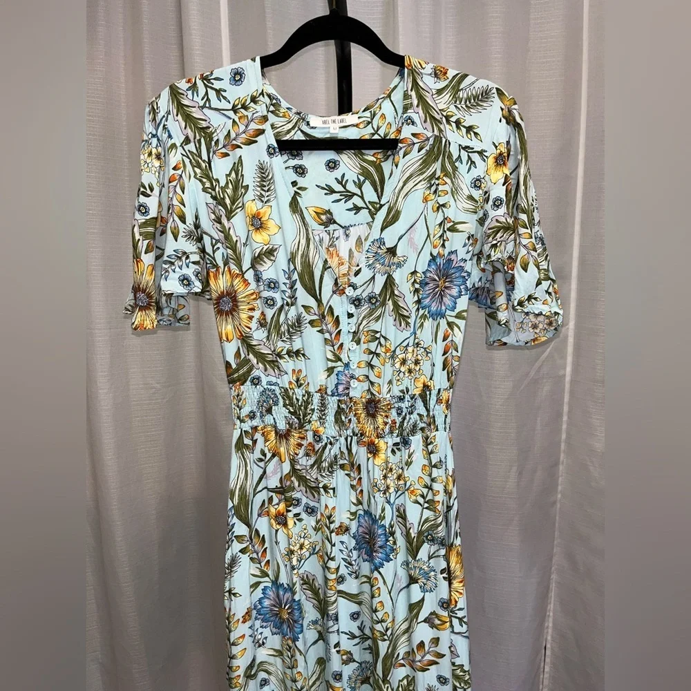 ABEL THE LABEL blue floral high low dress | size medium - Picture 2 of 8